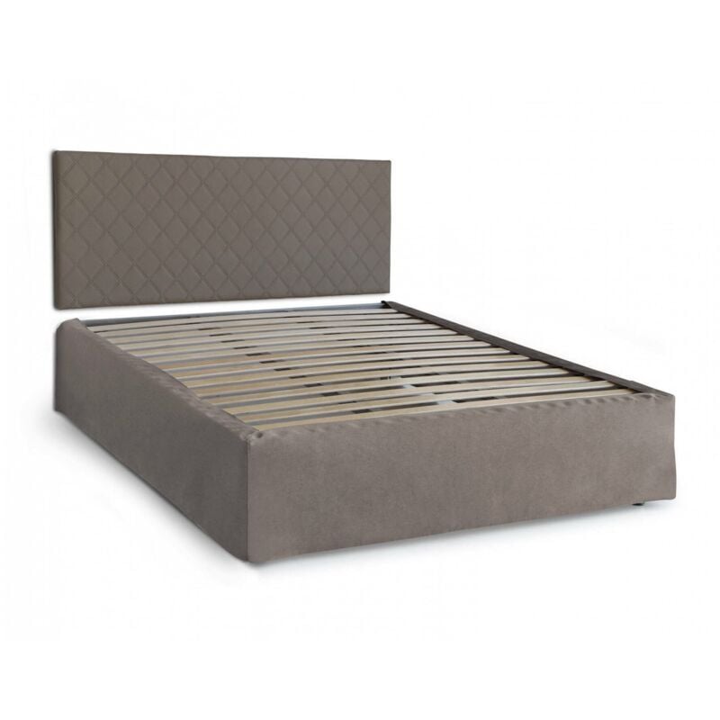 foto del prodotto dmora talamo italia letto matrimoniale alfredo, set testata in ecopelle con rete ortopedica e mantovana, 100 made in italy, adatta a materasso