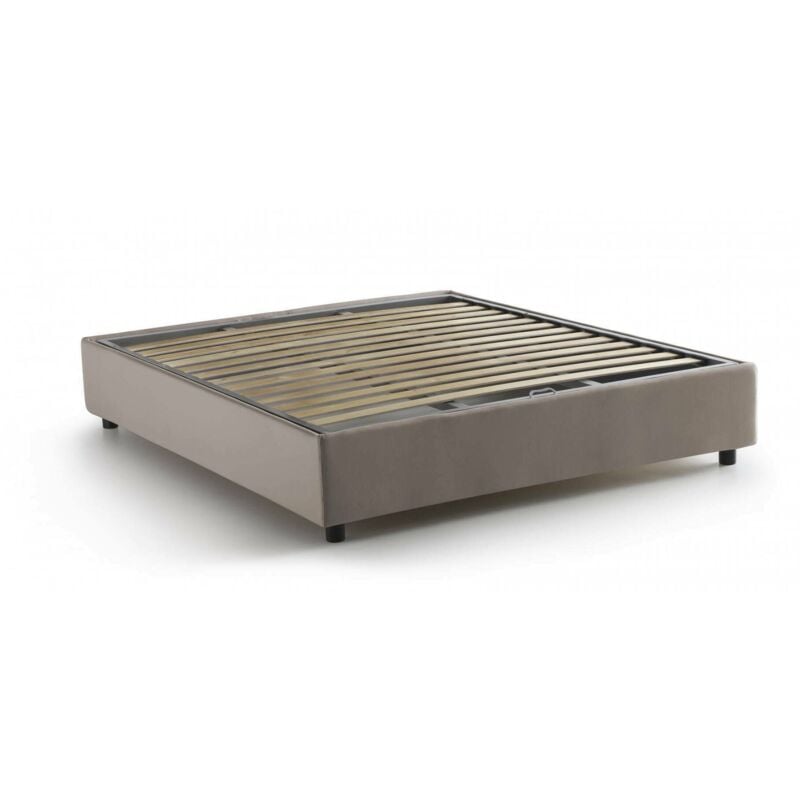 foto del prodotto dmora talamo italia letto matrimoniale azzurra, letto contenitore con rivestimento in tessuto, 100 made in italy, apertura frontale, adatto per