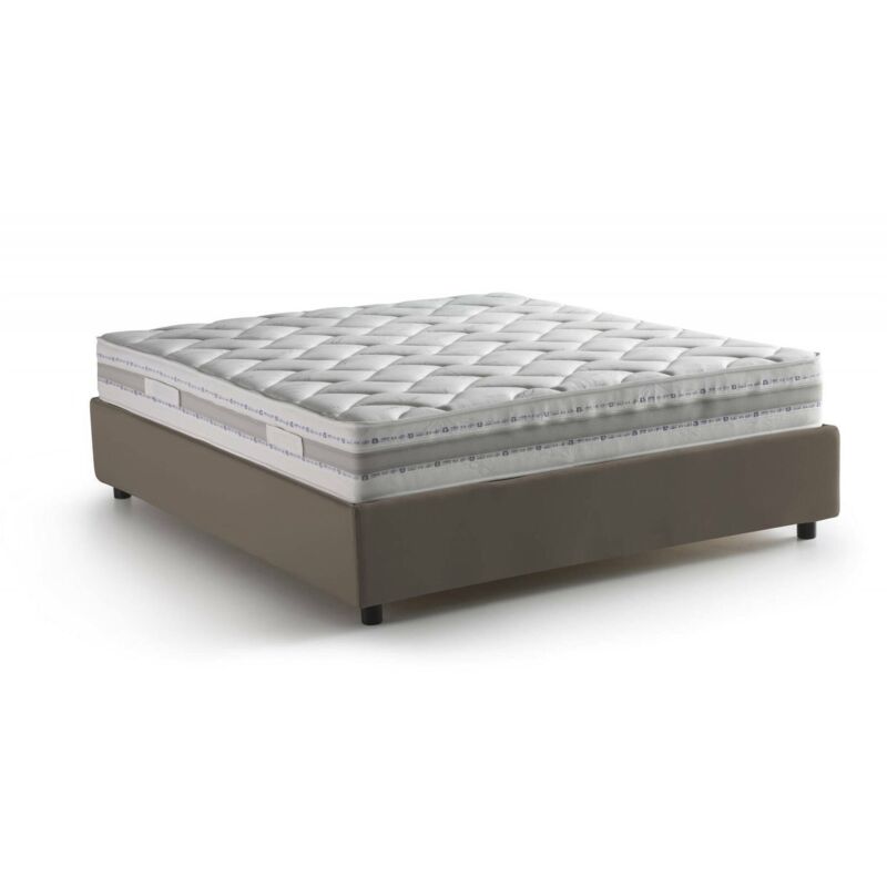 foto del prodotto dmora talamo italia letto matrimoniale cecilia, letto contenitore con rivestimento in ecopelle, 100 made in italy, apertura frontale, con