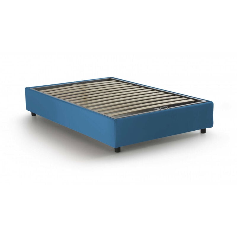 foto del prodotto dmora talamo italia letto piazza e mezza arianna, letto contenitore con rivestimento in tessuto, 100 made in italy, apertura frontale, adatto per