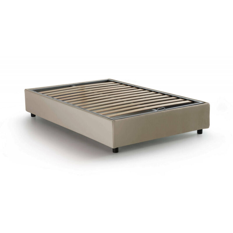 foto del prodotto dmora talamo italia letto piazza e mezza camilla, letto contenitore con rivestimento in tessuto, 100 made in italy, apertura laterale, adatto per