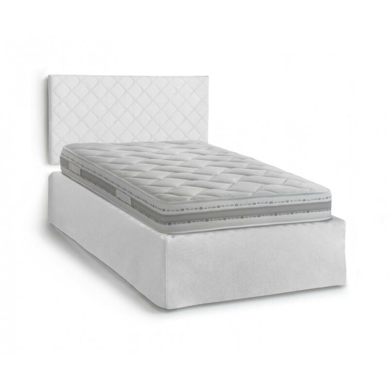 foto del prodotto dmora talamo italia letto piazza e mezza opale, set testata in ecopelle con rete ortopedica e mantovana, 100 made in italy, con materasso