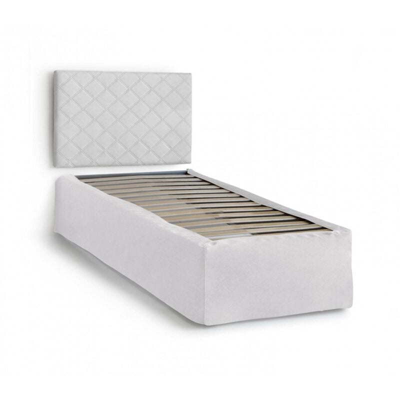 foto del prodotto dmora - talamo italia letto singolo cleofe, set testata in ecopelle con rete ortopedica e mantovana, 100 made in italy, adatta a letto singolo, per