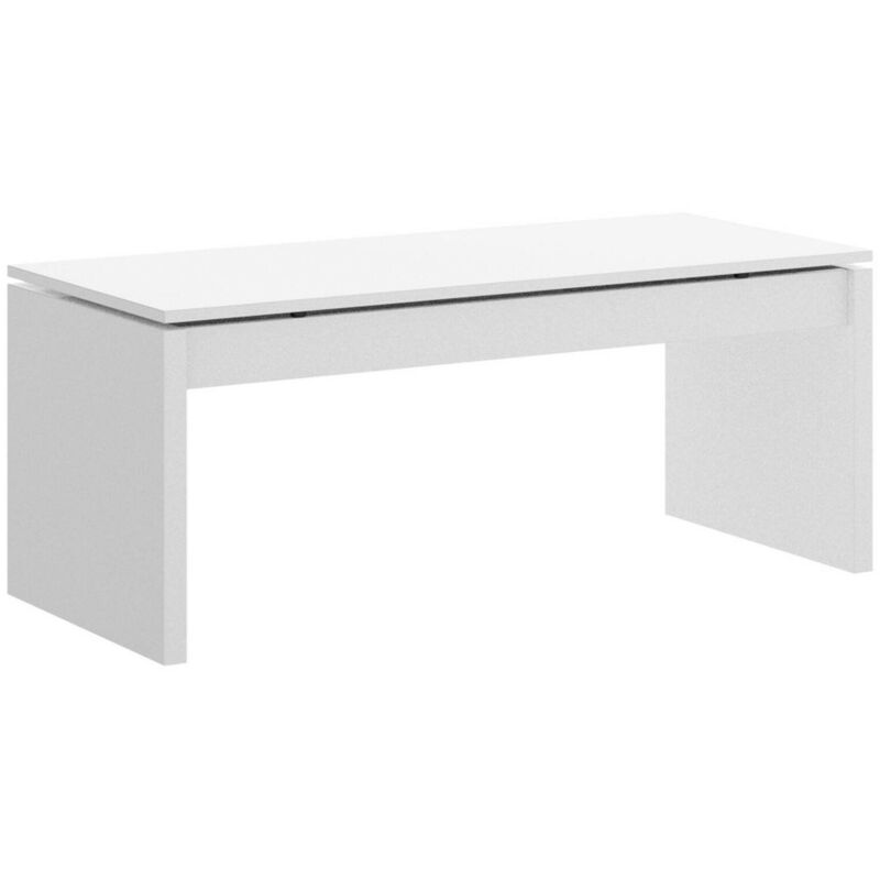 foto del prodotto dmora tavolino da salotto cuar, porta riviste da soggiorno con vano portaoggetti, tavolo basso da caff elevabile, 102x50h43 cm, bianco, con