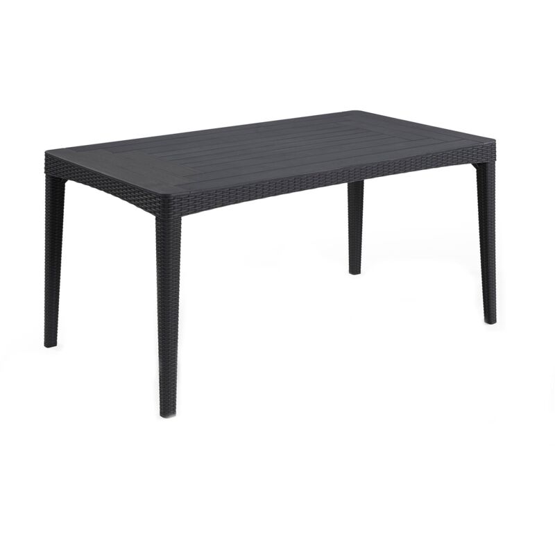 foto del prodotto dmora tavolo da esterno salmon, base per picnic, piano da pranzo da giardino, banco outdoor multiuso, 160x90 h74 cm, antracite