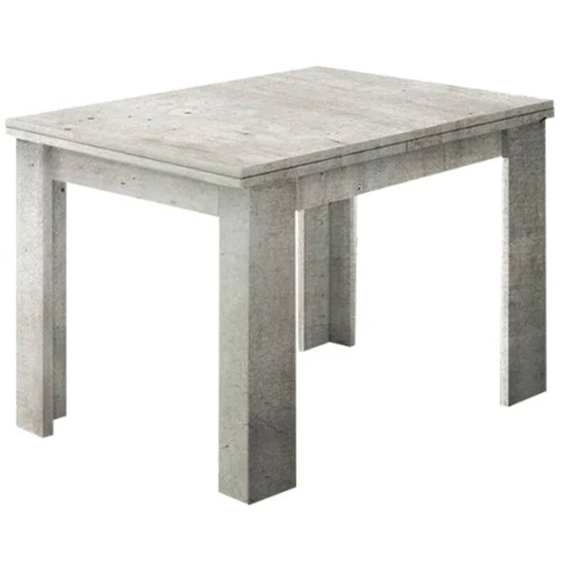 foto del prodotto dmora tavolo da pranzo con apertura a libro, made in italy, consolle ausiliare da cucina, tavoloallungabile, cm 90x90h75, colore cemento, con