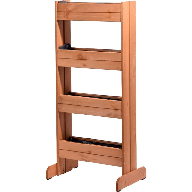 foto del prodotto dobar aiuola verticale con 4 fioriere in legno, letto rialzato per giardino, terrazza, balcone, tra cui fioretto, ambra, 55 x 40 x 125 cm, 58372fsce