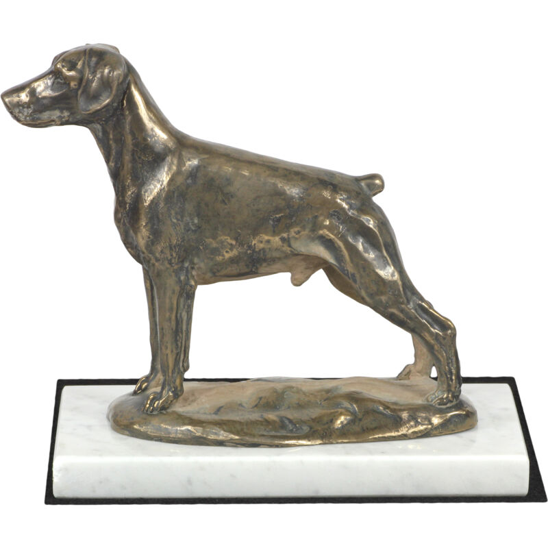 foto del prodotto doberman, dobermann ii statuetta di cane, figurina su marmo bianco, trofeo per una mostra canina del marchio art dog