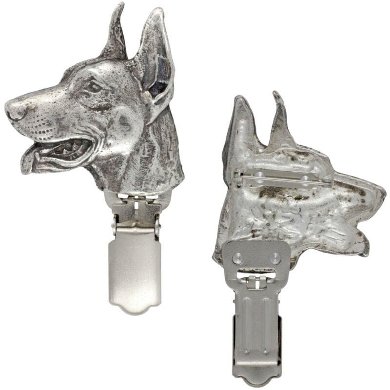 foto del prodotto doberman, dobermann - spilla con clip, porta numero di partenza, regalo per una mostra canina di art-dog