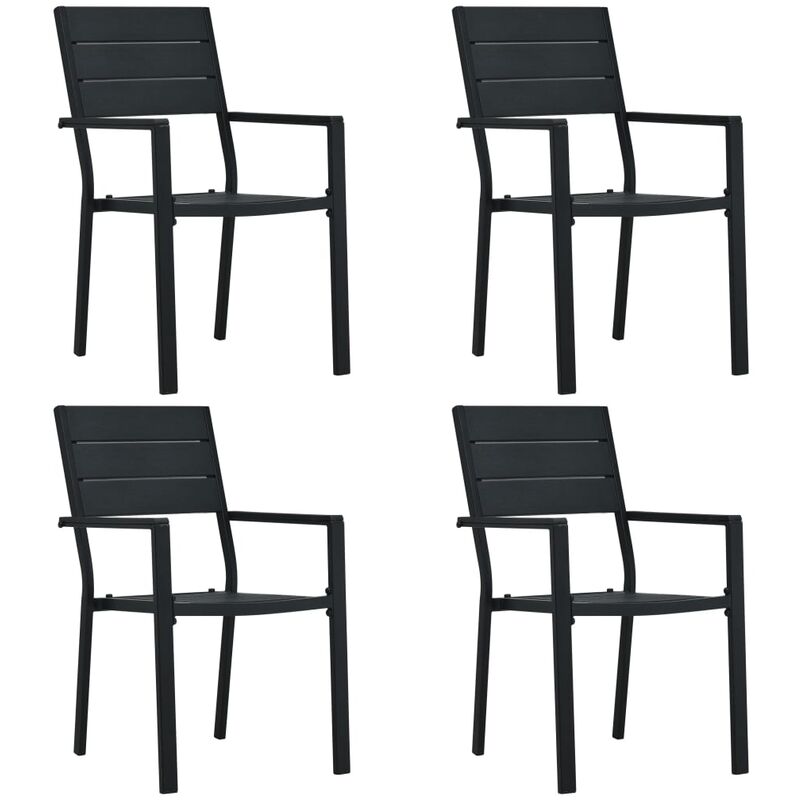 foto del prodotto doc et furniture limited sedie da giardino 4 pz nere in hdpe aspetto