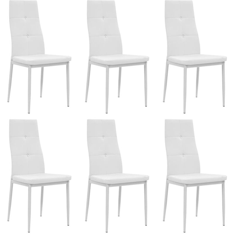 foto del prodotto doc et furniture limited sedie da pranzo 6 pz bianche in similpelle