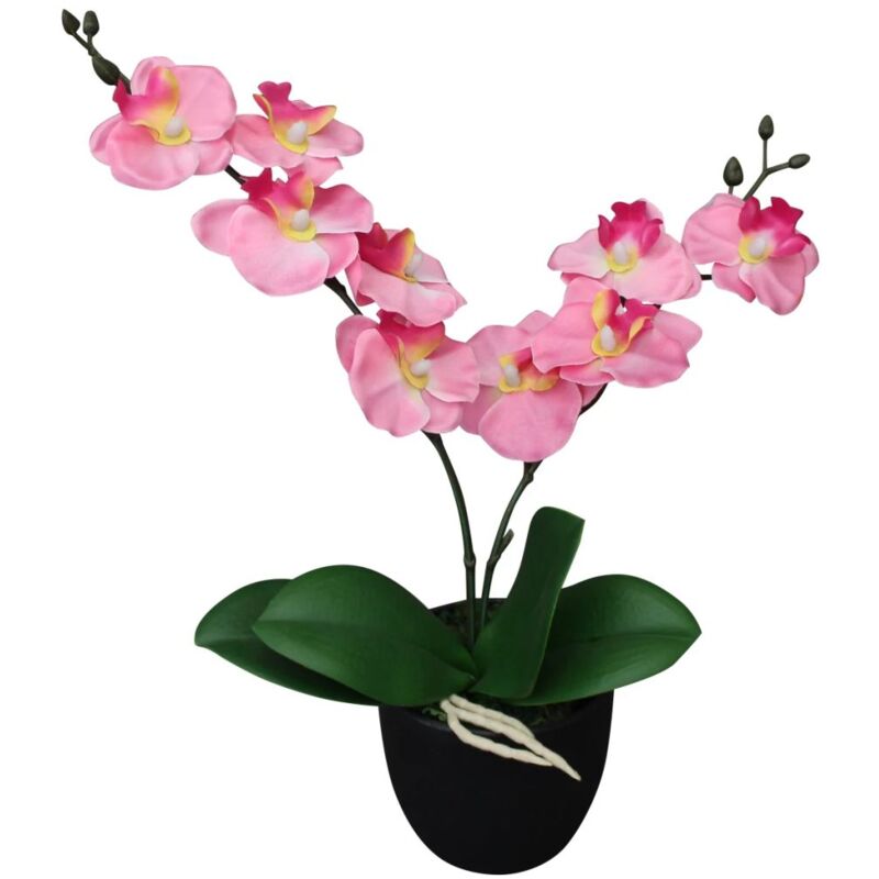 foto del prodotto doc et pianta artificiale con vaso per orchidee 30 cm rosa dec021903
