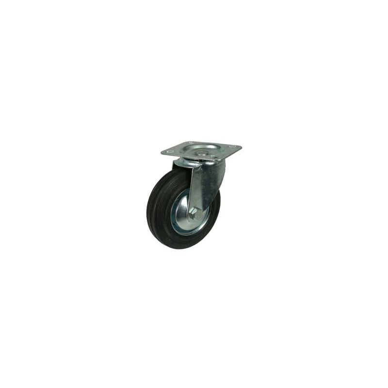 immagine 0 del prodotto doc utensili ruote industriali in gomma con piastra girevole mm. 85 piastra mm.100x80