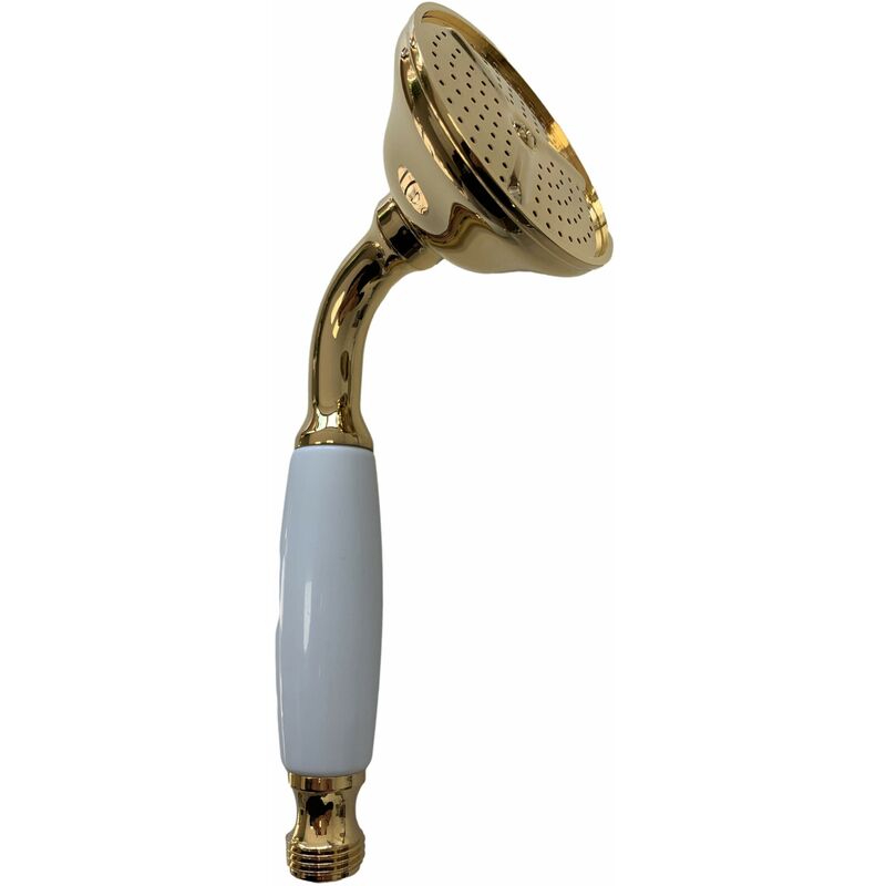 foto del prodotto doccetta in ottone colore oro con impugnatura bianca pollini acqua design niky doc2300.b.d.d oro