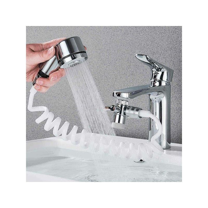 foto del prodotto doccia a mano doccetta portatile per lavandino tubo e deviatore art. 59417