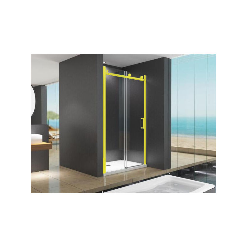 foto del prodotto doccia a nicchia viktoria 150x195 cm con porta scorrevole oro buylando