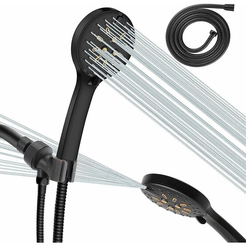 foto del prodotto doccia ad alta pressione, doccia da bagno con tubo da 1,5 m, soffione doccia economico, resistente all acqua e allo sporco, per il bagno, 6 modalit ,