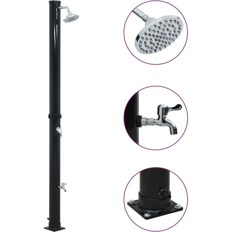 foto del prodotto doccia ad energia solare nera 220 cm 20 l vidaxl