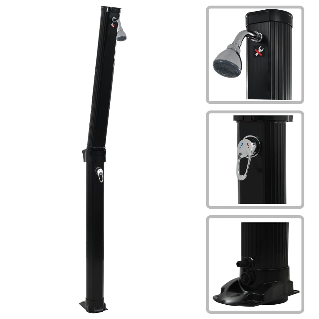 foto del prodotto doccia ad energia solare pieghevole 214 cm 23 l nero