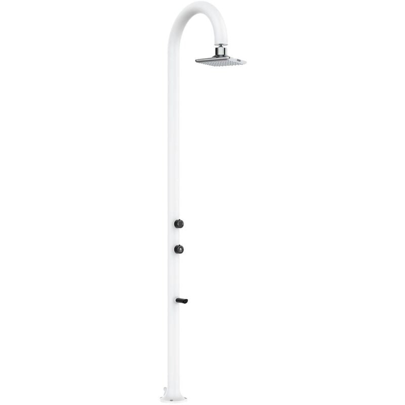 foto del prodotto doccia bianca in alluminio soffione led cm 233x17x17 sined luna alu bianca led