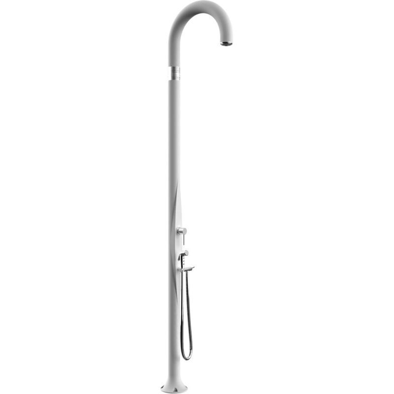 foto del prodotto doccia da esterno giardino miscelatore e doccetta mobile arkema funny yin bianco