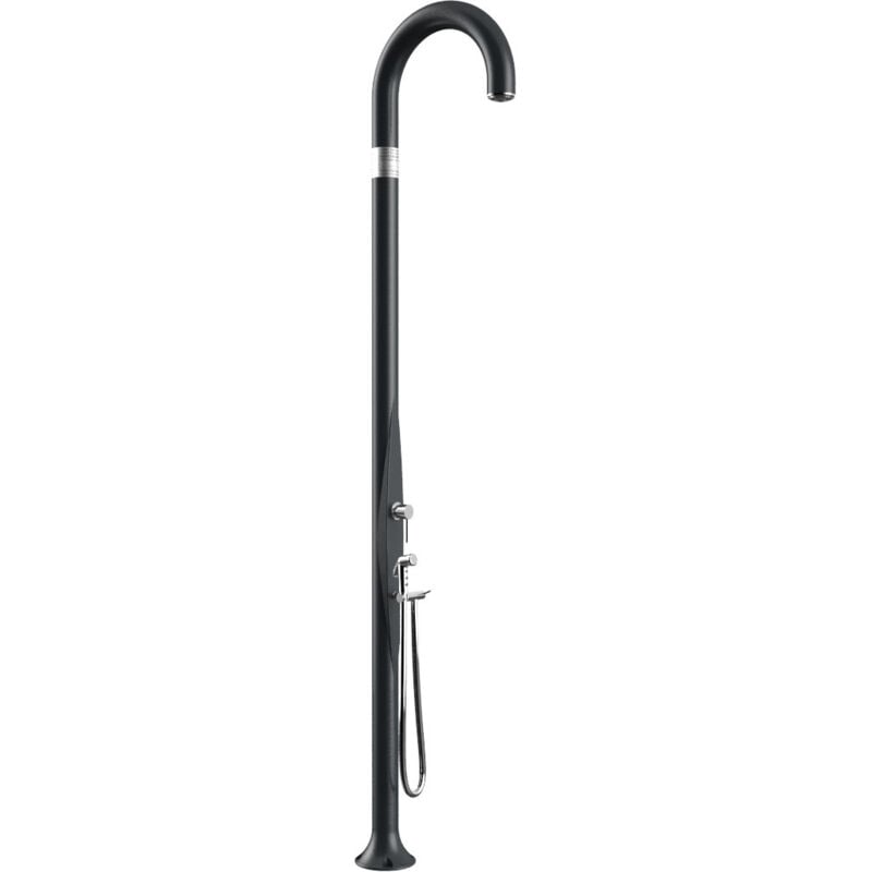 foto del prodotto doccia da esterno giardino miscelatore e doccetta mobile arkema funny yin grigio antracite