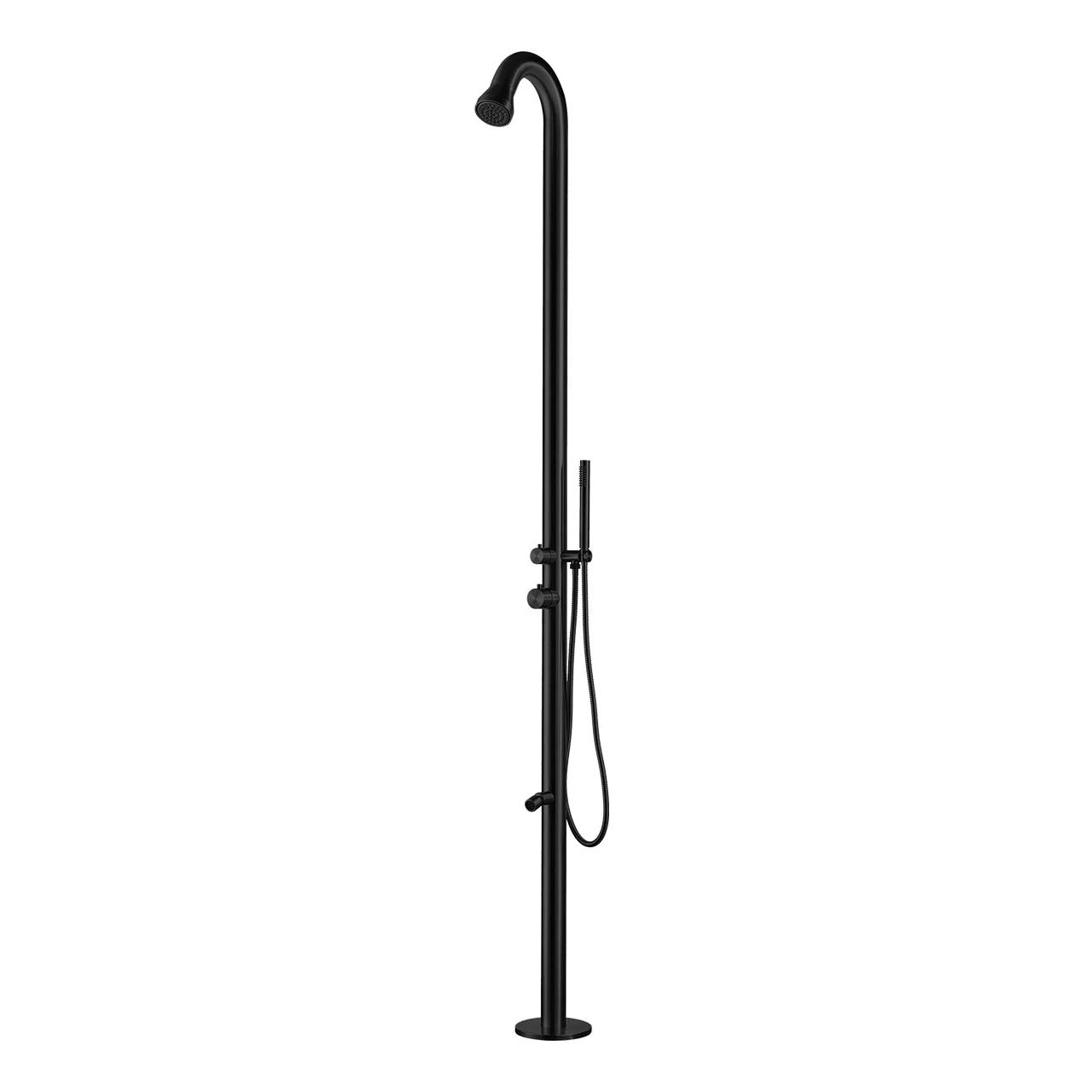 foto del prodotto doccia da giardino 228,9x18x25 cm con doccetta e lavapiedi sined bosa nero satinato
