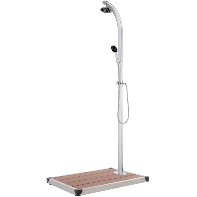 foto del prodotto doccia da giardino con base marrone 220 cm in alluminio vidaxl 541224