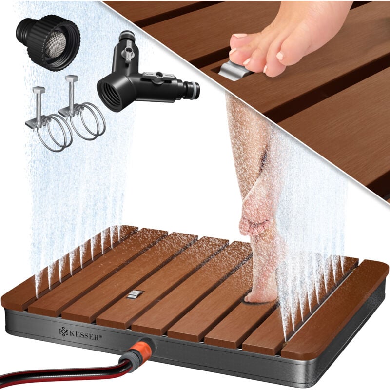 foto del prodotto doccia da giardino doccia da esterno doccia per sauna doccia da campeggio 70x55 cm rettangolo fontana regolabile in altezza fino a 4 m con ruota a