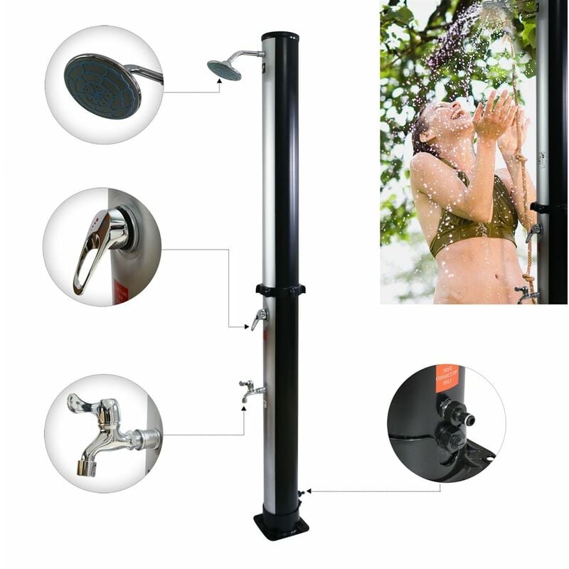 foto del prodotto doccia da giardino doccia solare argento 35l doccia da piscina doccia esterna doccia da piscina doccia a piedi doccia a pioggia doccia da campeggio