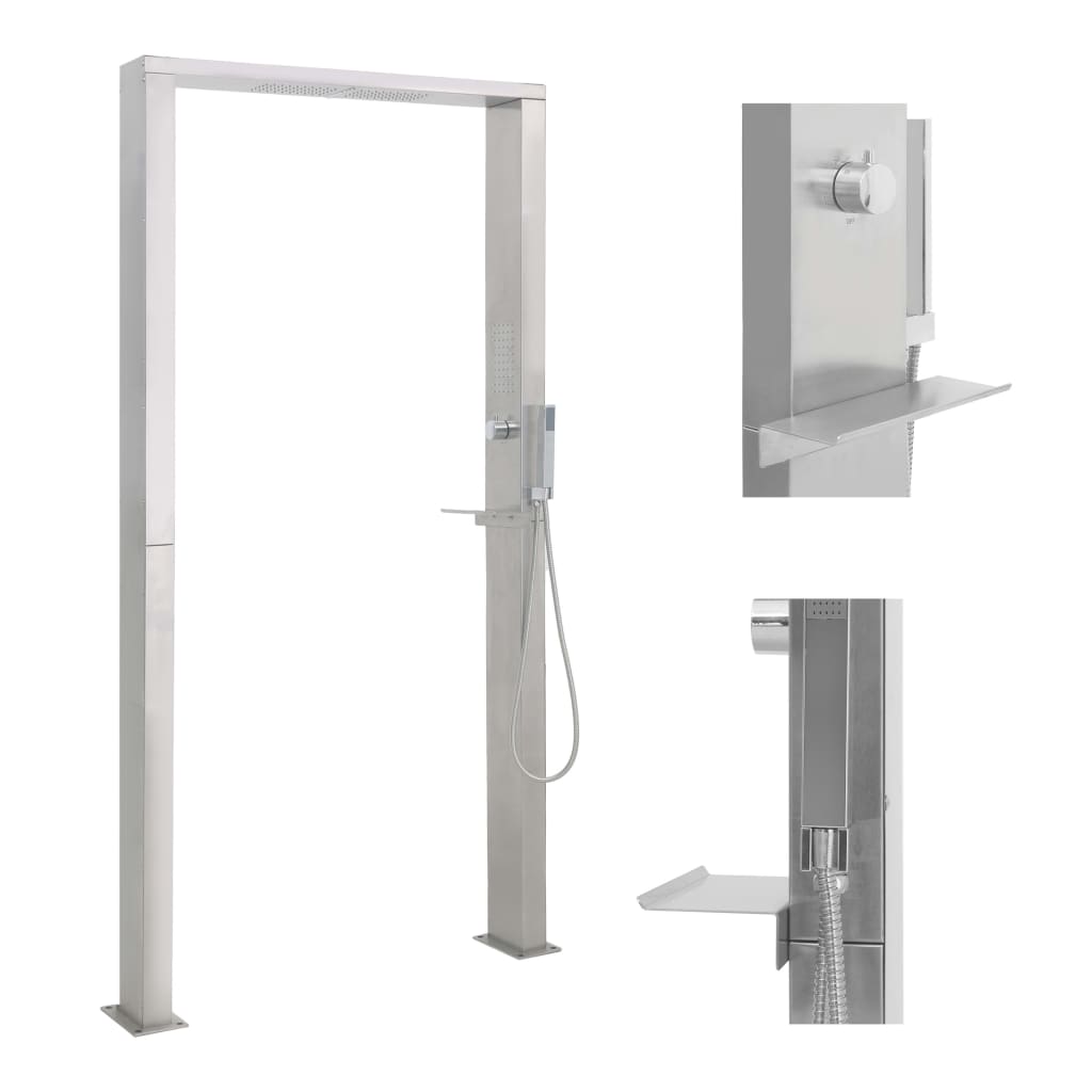 foto del prodotto doccia da giardino in acciaio inox a doppio getto cod mxl 47274