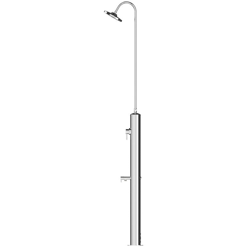 foto del prodotto doccia da giardino miscelatore e lavapiedi ati docce minijet m inox anodizzato