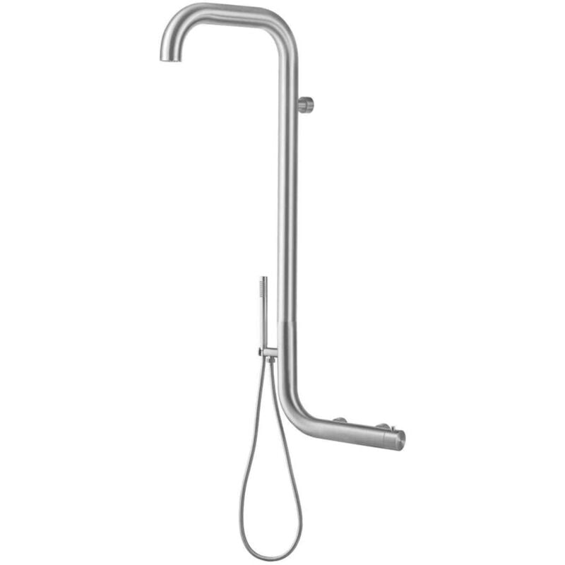 foto del prodotto doccia esterna a muro cm 120x6 sined doccia arborea inox