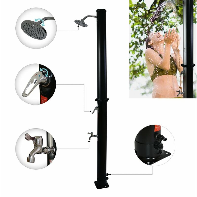 foto del prodotto doccia esterna doccia solare doccia nera da giardino 35l doccia da campeggio doccia da piscina doccia esterna doccia a piedi doccia da piscina doccia