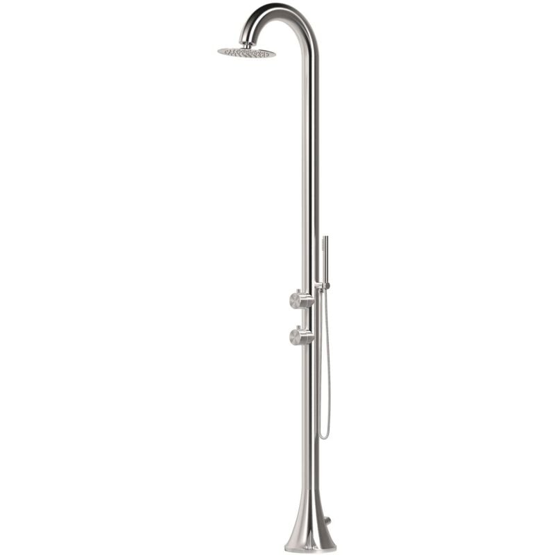 foto del prodotto doccia in acciaio inox per esterno cm 229x6x26 sined doccia inox luna d inox