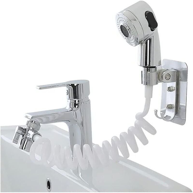 foto del prodotto doccia mano doccetta portatile lavandino tubo anticalcare campeggio chiave 8826