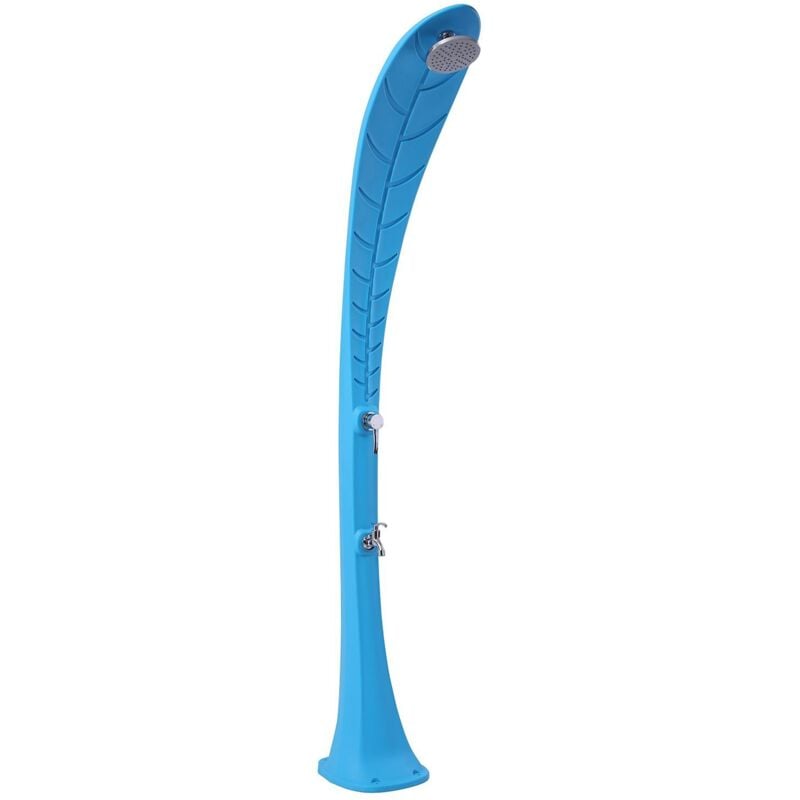 foto del prodotto doccia per esterno blu a foglia di palma cm 34x30x220 starmatrix leafage ss0930 blue