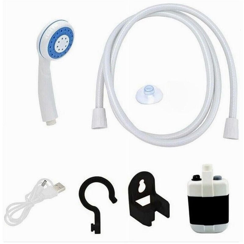 foto del prodotto doccia portatile a batterie ricaricabile per camping barca con pompa elettrica trade shop traesio