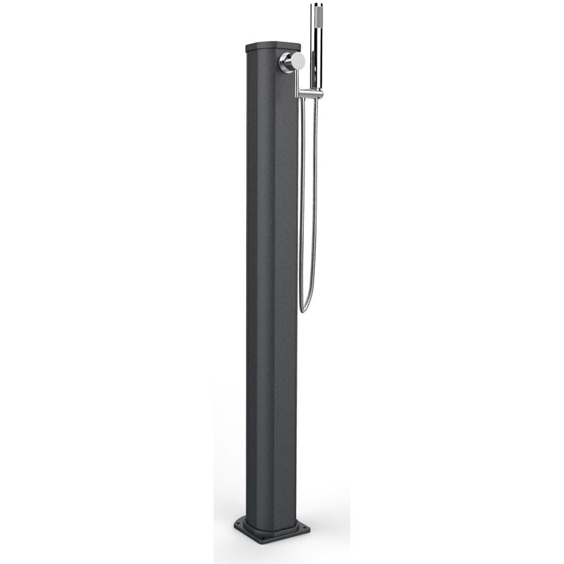 foto del prodotto doccia solare da esterno giardino 20l miscelatore e doccetta mobile arkema jolly go grigio antracite