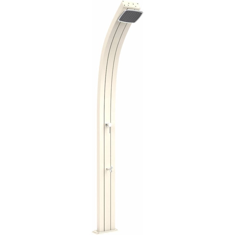 foto del prodotto doccia solare da esterno giardino 30l miscelatore e lavapiedi arkema spring bianco crema