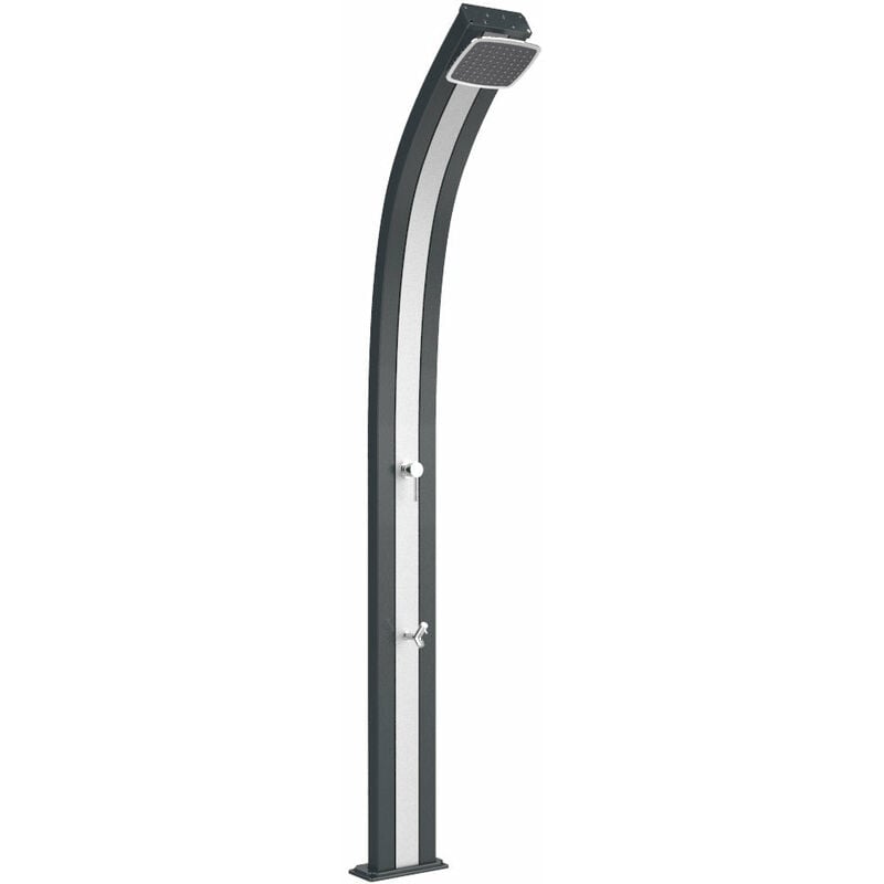 foto del prodotto doccia solare da esterno giardino 30l miscelatore e lavapiedi arkema spring fascia inox grigio antr