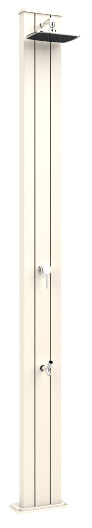 foto del prodotto doccia solare da esterno giardino 30l miscelatore e lavapiedi arkema spring s bianco crema
