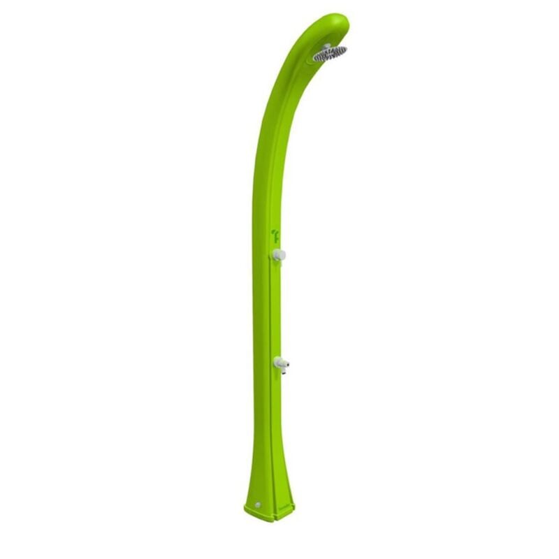 foto del prodotto doccia solare da esterno so happy 28l formidra 216x24x26cm hdpe riciclabile risciacquo a pedale, soffione, miscelatore caldo freddo verde