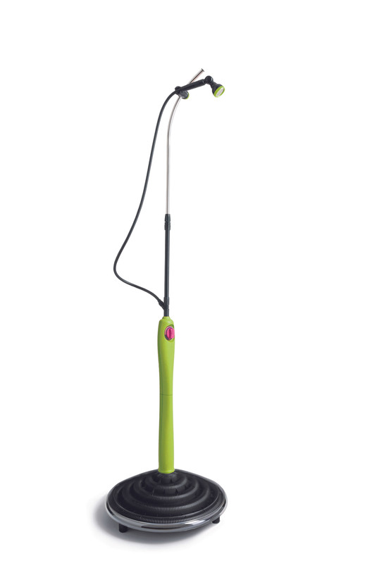 foto del prodotto doccia solare da giardino e piscina con doccino e miscelatore per acqua calda fredda colore verde sunny style premium