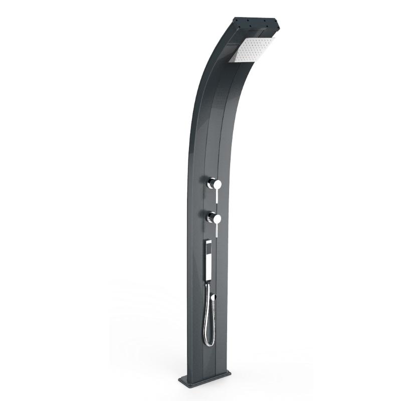 foto del prodotto doccia solare in alluminio dada 40 litri con miscelatore e doccetta mobile colore antracite cv d340 7016