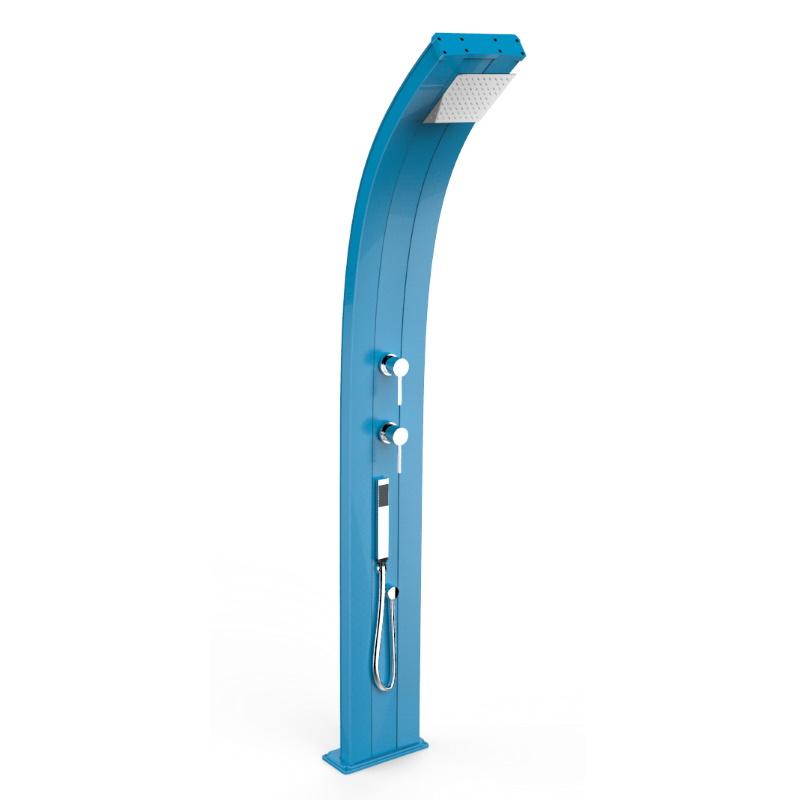 foto del prodotto doccia solare in alluminio dada 40 litri con miscelatore e doccetta mobile colore blu cv d340 5012