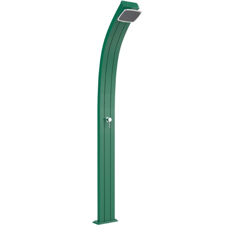 foto del prodotto doccia solare in alluminio spring 30 litri in allumino con miscelatore colore verde scuro cv a100 6016