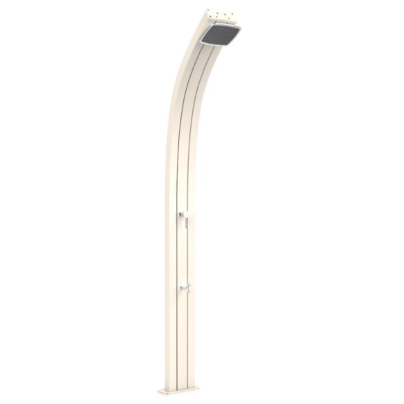 foto del prodotto doccia solare in alluminio spring alluminio 30 litri con lavapiedi colore bianca cv a120 9001