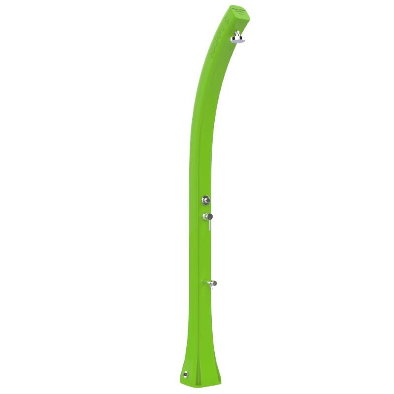 foto del prodotto doccia solare in polietilene happy beach 28 litri con miscelatore, lavapiedi e pulsante temporizzato colore verde chiaro cv f530 6018