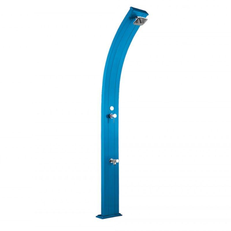 foto del prodotto doccia solare spring in alluminio 30 litri con lavapiedi colore blu cv a120 5012